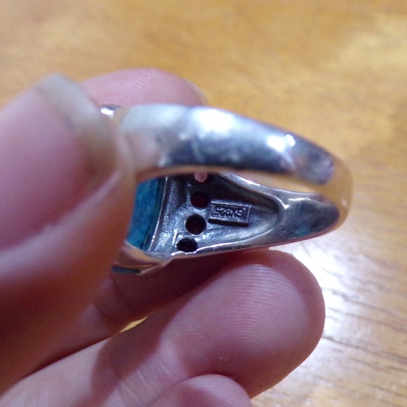 Statement Turquoise ring size 10-11 Silver 825 WOW - Picture 4 of 8